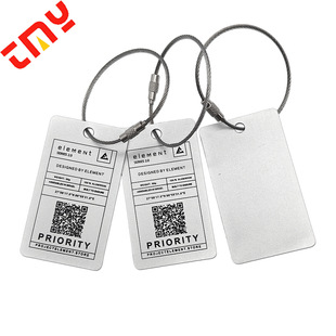 Silver Frosted Aluminum Alloy Luggage Tag Production Colorfuled Metal Aluminum Oxide Luggage Tag Luggage Anti-Lost