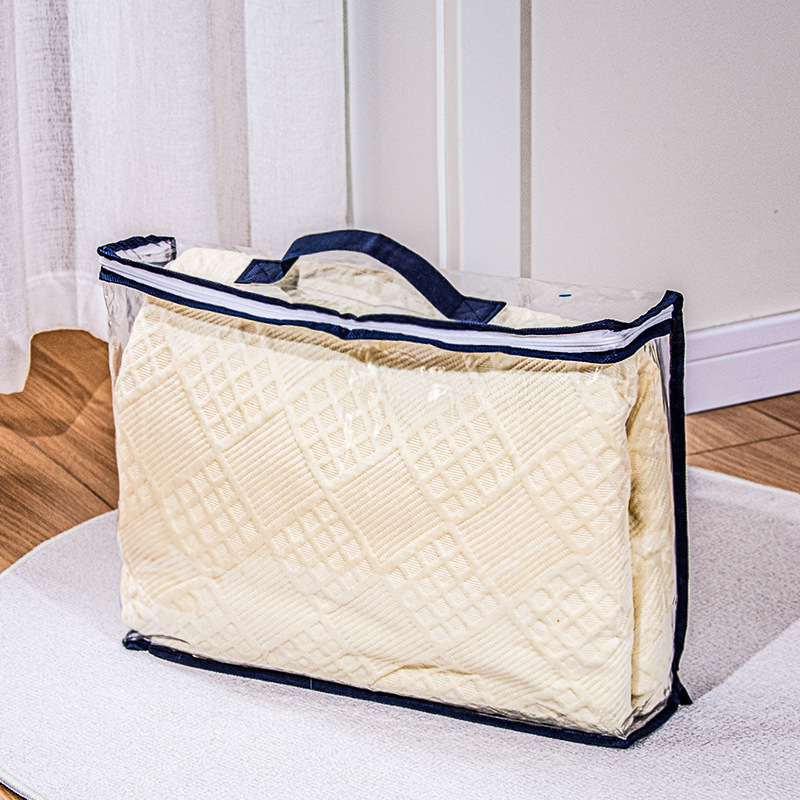 PVC 투명 신소재 + 블루 부직포 손잡이 [D008]