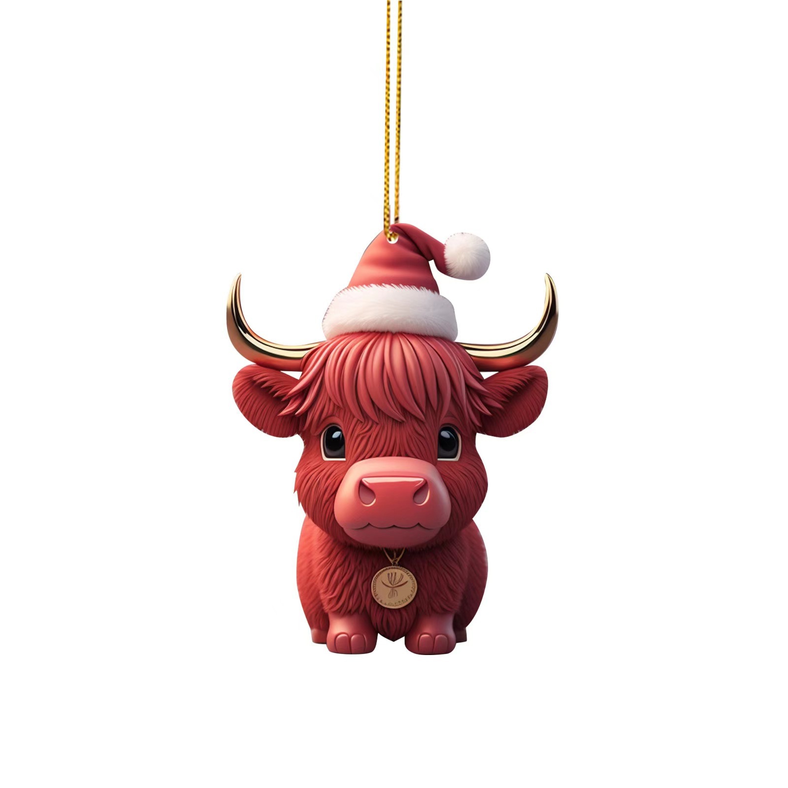 Cute vaca de Navidad automóvil acrílico colgante decoración del árbol de Navidad colgante decoración del hogar image 6