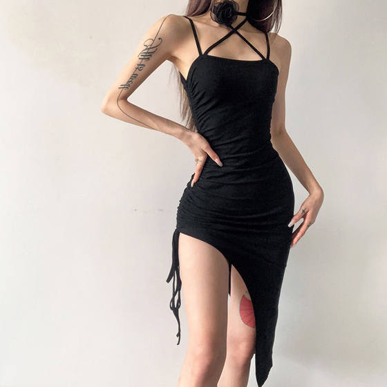2024 European and American Fan Pure Want Sling Dress Women's Design Sense Casual Sunscreen Blouse Two-piece Fashion Suit