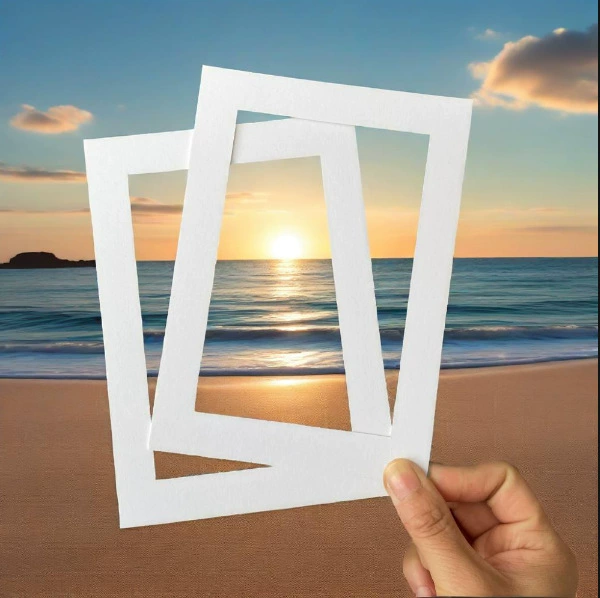 Прямоугольная белая картонная фоторамка для настенного крепления, картонная фоторамка с подкладкой, фоторамка из специального картона с подкладкой