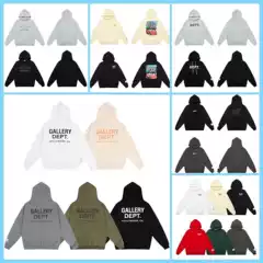2025 Autumn and Winter Gallery Letter Logo Printed Velvet Casual Loose Hooded Sweatshirt for Men and Women