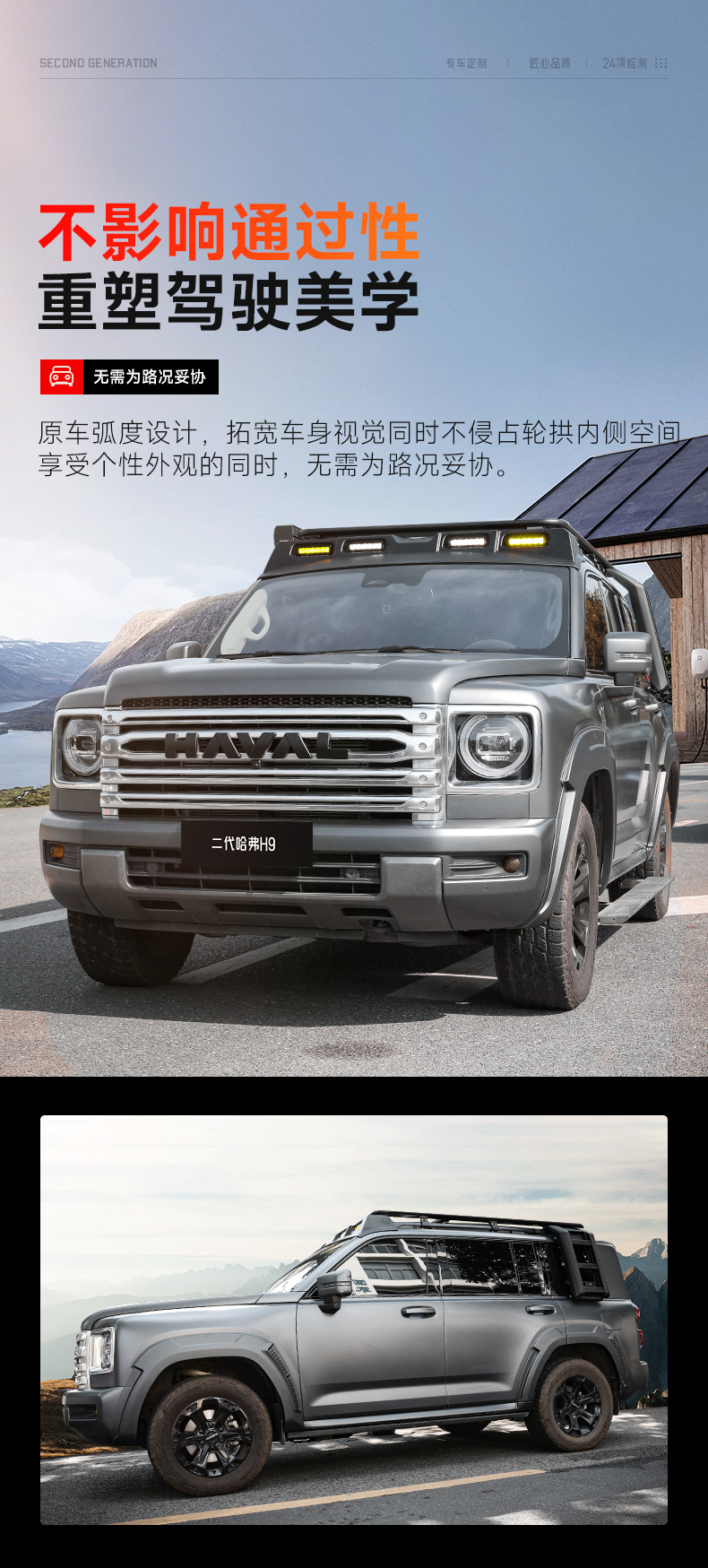 24 Models of the Second-Generation Haval H9 Special Anti-Scratch Wheel Arch Wide-Body Modification Anti-Scratch and Anti-Collision Thickened Wheel Arch Stickers Exterior Accessories