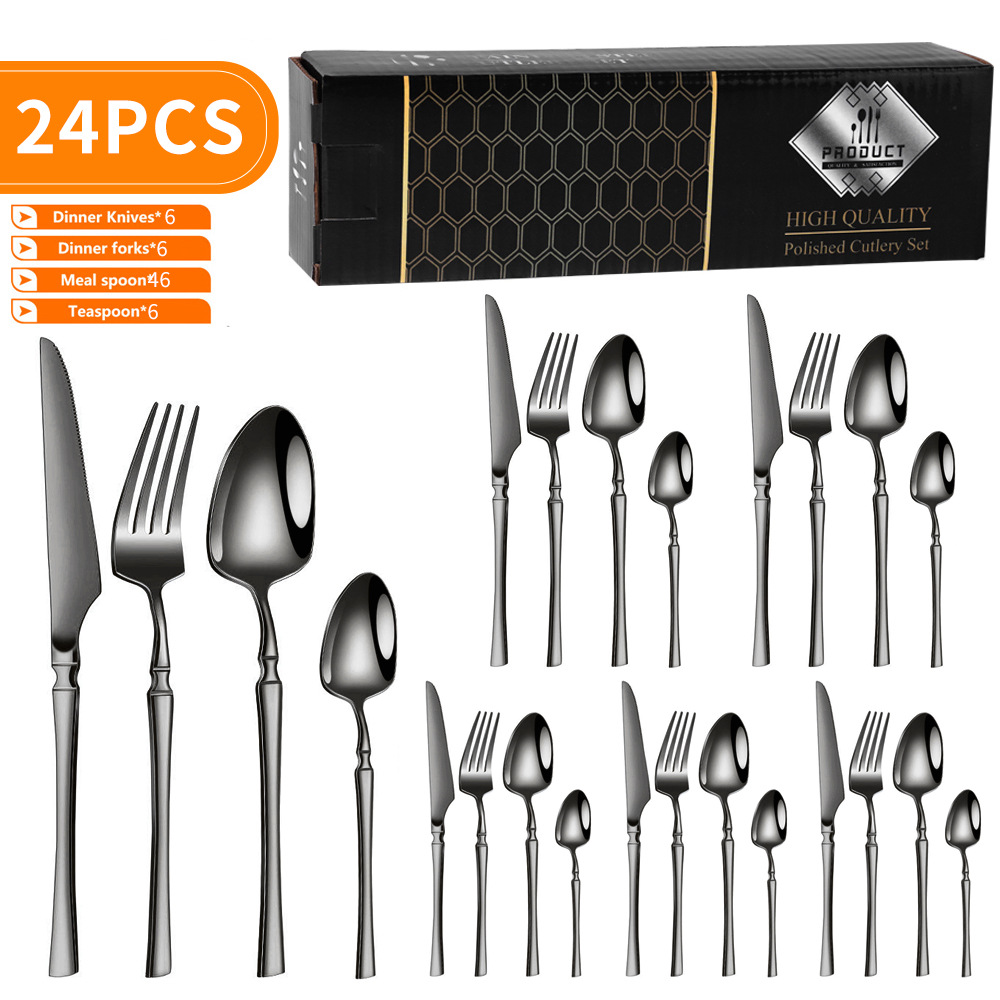 Juego de vajilla de acero inoxidable de Amazon transfronterizo Juego de 16/24