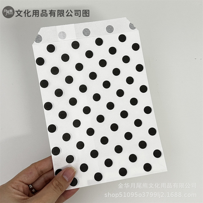 ins风黑色圆点纸袋大容量小卡出物文创打包diy收纳平价装饰礼品袋|undefined