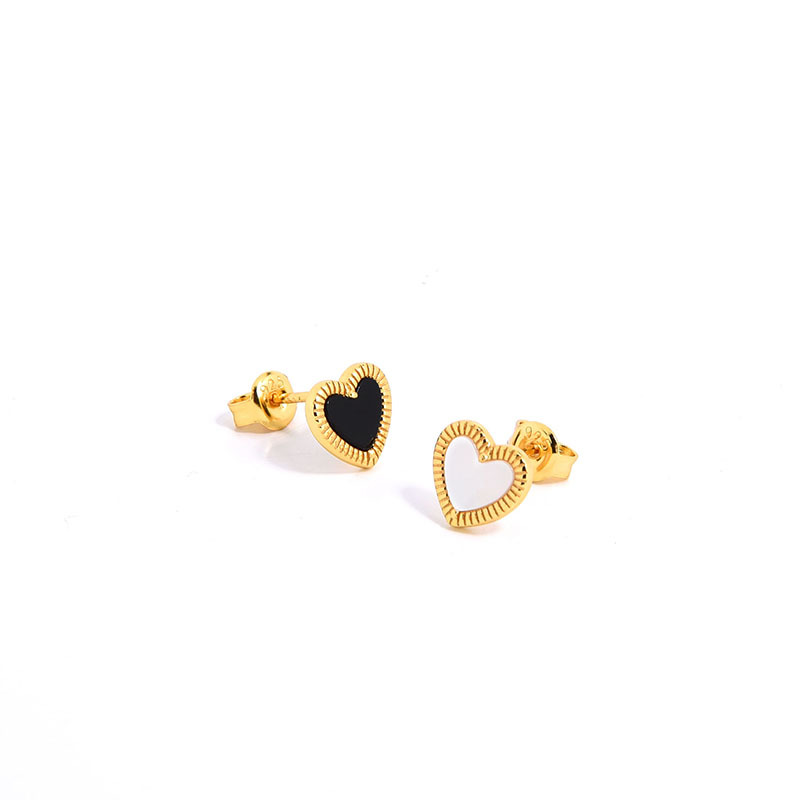 4g Weight 925 Sterling Silver Ear Needle Material Agate, Shell Inlay Material Ear Studs Classification 1 Pair Quantity Holiday, Daily Occasion 925 Sterling Silver Material Heart Shape Pattern Women's Gender Inlay Design Sweet, Simple Style Style 1 Pair 925 Sterling Silver Agate Shell Heart Shape Ear Studs 12