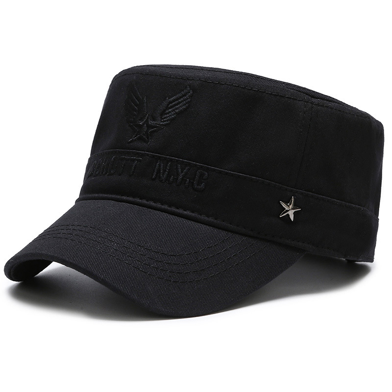 Nouveau haut noir pour hommes printemps et automne fl top version coréenne décontracté extérieur à bord court bec de canard quatre saisons à petit bord_voghion.com