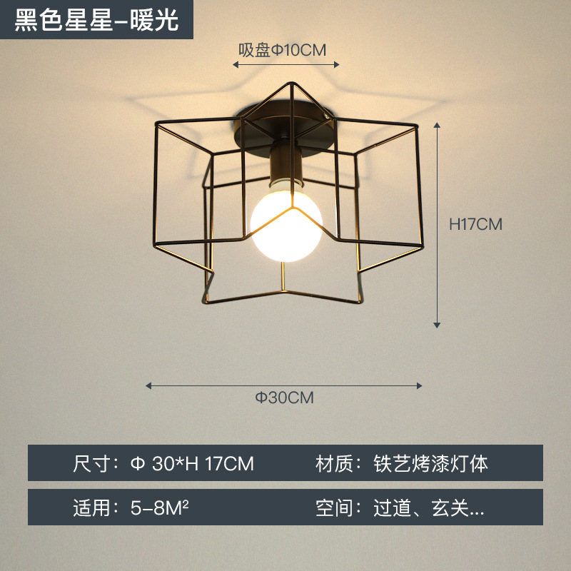 Nórdico lámpara de balcón lámpara de techo lámpara de pasillo moderno minimalista guardarropa pasillo de entrada lámpara de hierro arte