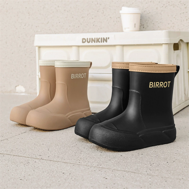 Трансграничная мода дождевая обувь женская средняя труба носить корейскую дикую водную обувь мягкая подошва нескользящая кухонная резиновая обувь водонепроницаемая автомойка обувь