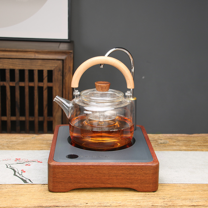 전기 세라믹 스토브 + 1200ml 새 깃털 나무 뚜껑 냄비 (얕은)