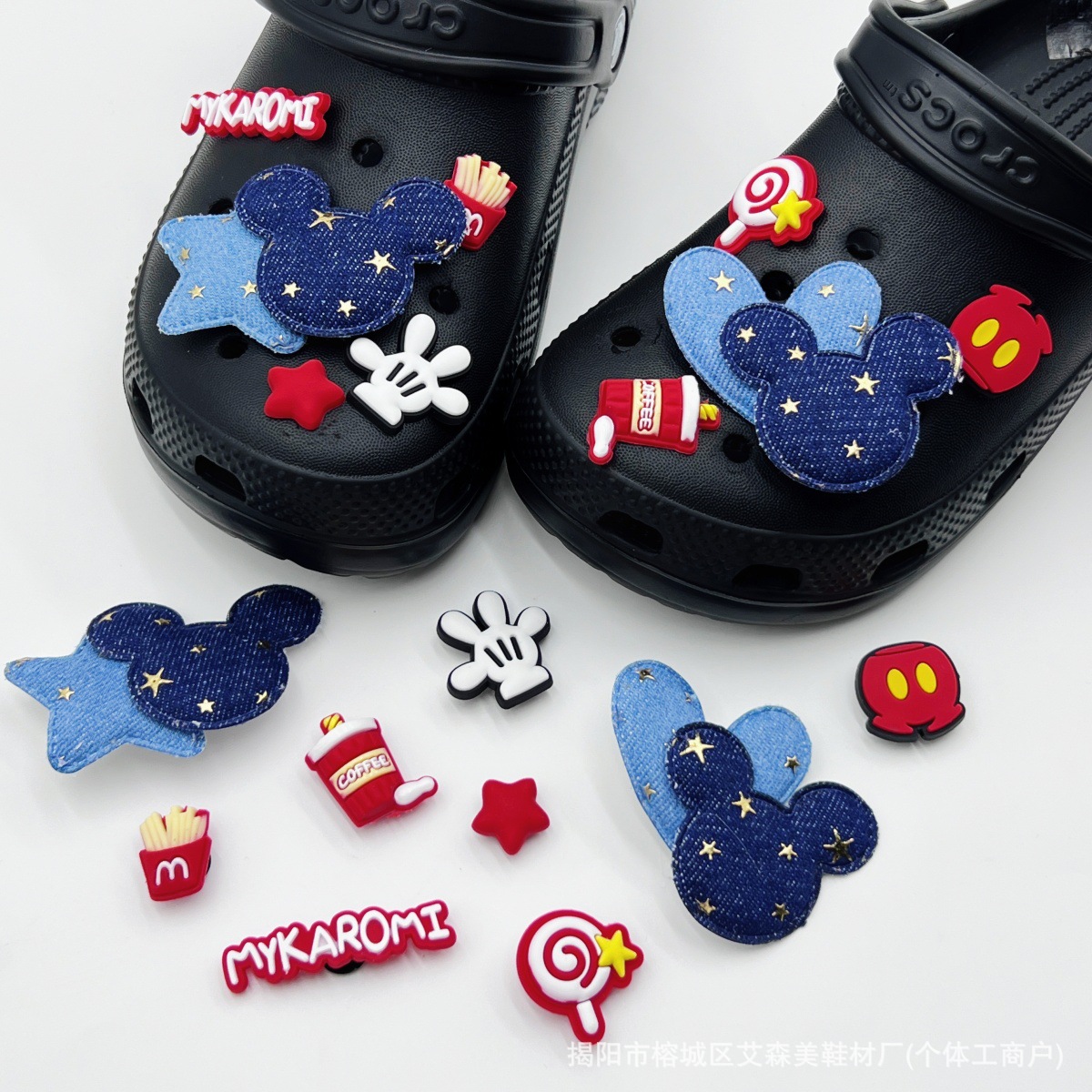 Estrellas plateadas ajuste agujero agujero perdido zapatos decorativos accesorios DIY extraíbles accesorios de flores hebillas de zapatos accesorios tridimensionales