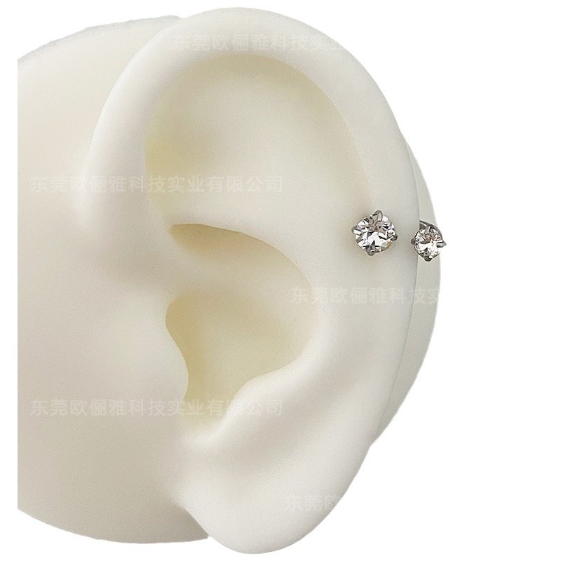 Procesamiento de comercio exterior personalizado anillo en forma de C aleación de titanio espiral interior 0,9 dientes anillo de herradura grueso 1,2mm anillo de oído y nariz tabique