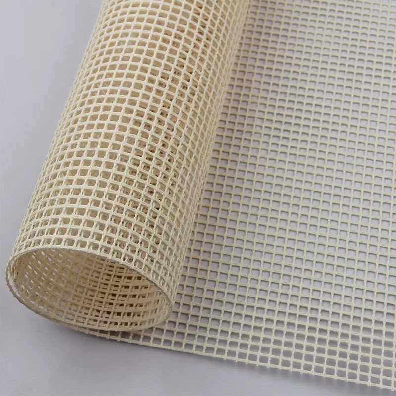 4CT涤棉绞织网格布地毯绣布 段段绣 DIY挂毯绣钩针绣网布源头工厂