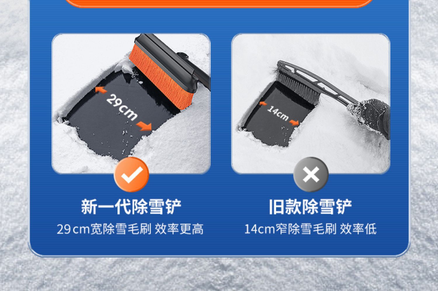 Cross-border car snow shovel 5-in-1 window de-icing scraper snow brush glass defroster winter tool