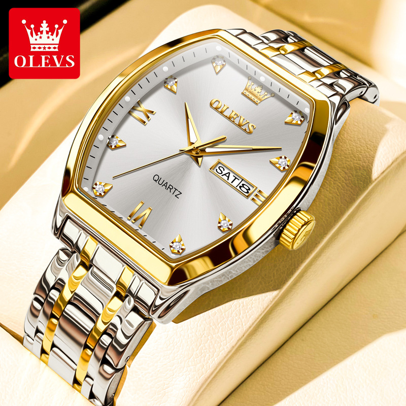 Ny hettsäljande klocka OLEVS Olyssey Brand Quartz Watch Dubbelkalender Vinhink Autentisk herrklocka med stor urtavla_voghion.com