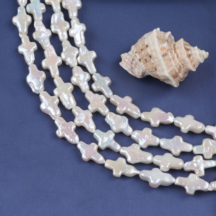 3A 10-11mm Straight Hole Cross Pearl String Freshwater Pearl Alien Baroque Cross Pearl Strip