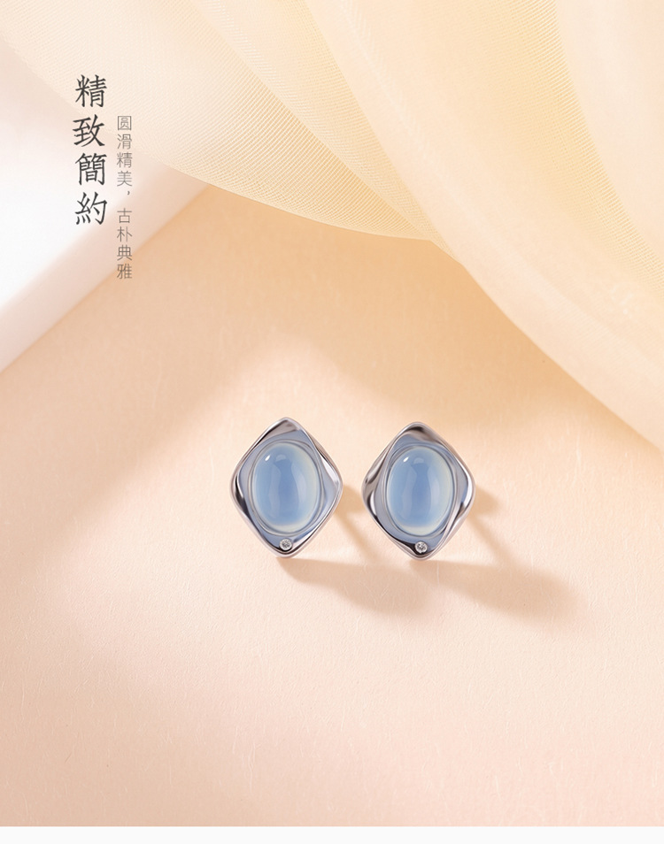 Bông tai bạc 925 hình tròn đơn giản, thanh lịch — Cặp đôi chi tiết 2