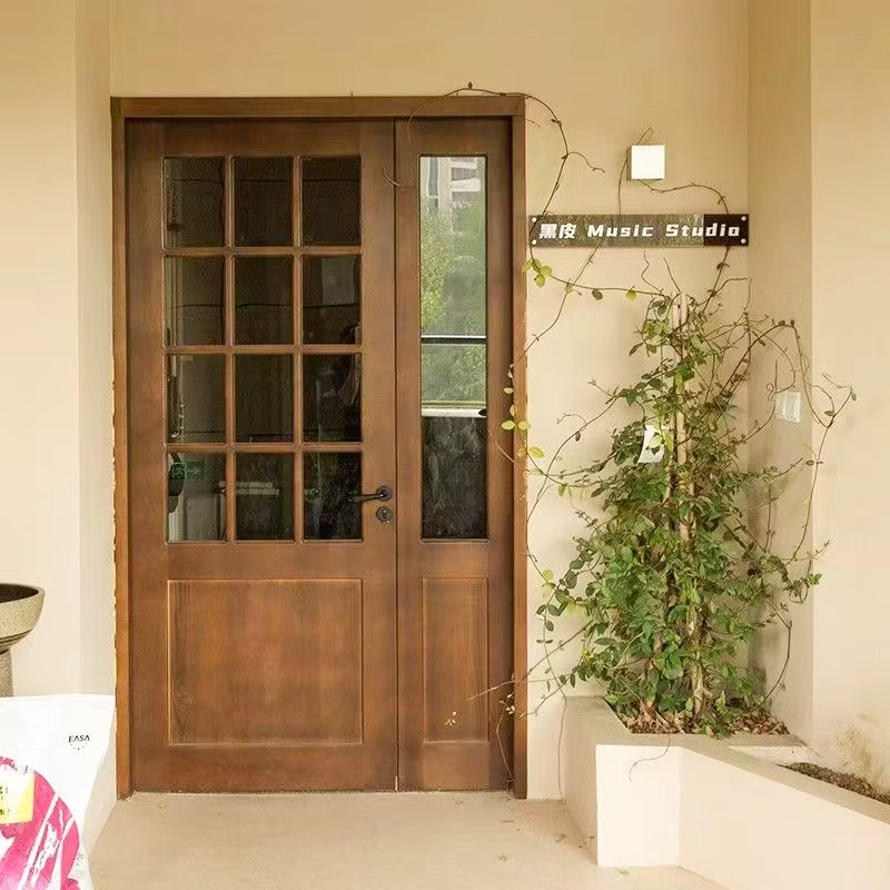 New Chinese-Style Solid Wood Antique Door for Homestay, Single Door, Single-Opening, Antique Hollow-Out Door, Pine Wood, Original Chinese-Style Wooden Door, Custom-Made