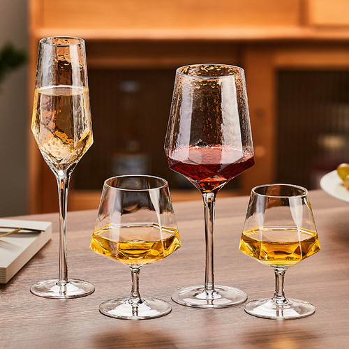 Light luxury wine glass crystal red wine glass diamond high-value glass wholesale set household thickened glass