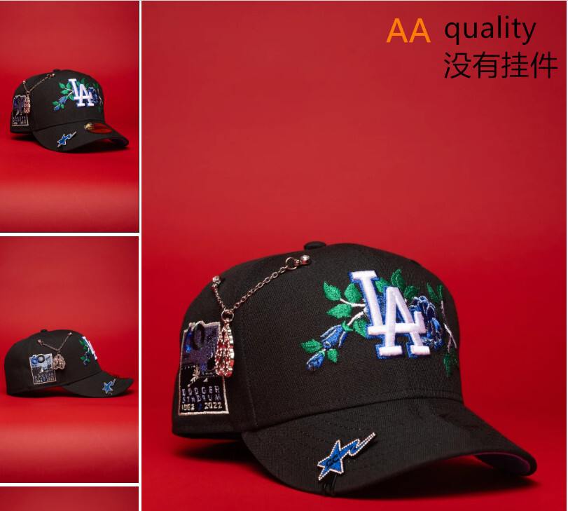 Comercio exterior transfronterizo al por mayor 2026 AA gorra de boca de pato bordado tridimensional ajustable gorra de hip-hop Yankees Dodgers