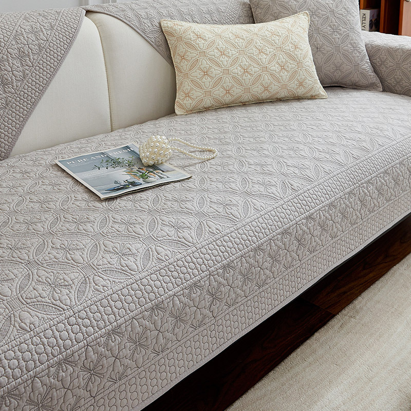 Cojín de sofá de algodón puro de comercio exterior Four Seasons tela antideslizante de algodón puro simple cojín de asiento universal moderno al por mayor 2023 Nuevo