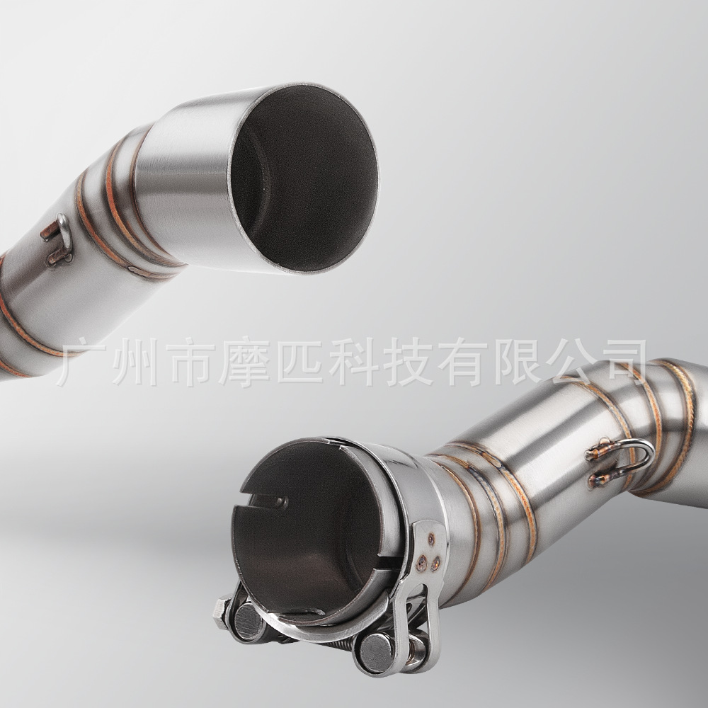 Motorcycle modification is suitable for Chuliuxiang CLX700 stainless steel small middle exhaust pipe special 51mm