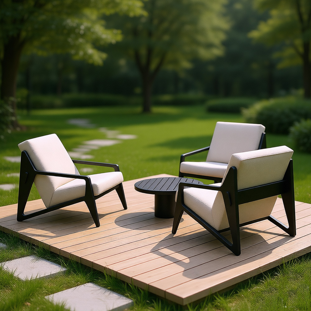 Muebles al aire libre red sofá de aluminio sofá paisaje hotel club salón de recepción balcón silla relajada image 2