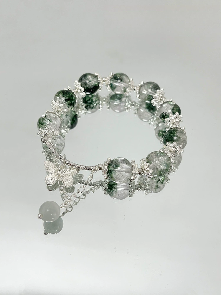 Зеленый призрак, натуральный кристалл, свободные бусины, сделай сам, материал для ручной работы, браслет, ожерелье, ювелирные изделия, бусины, аксессуары, нет