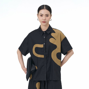 2025 Summer New Printed Trendy Korean Style Japanese Trendy Tops Plus Size Women's Loose Short-Sleeved Shirts 69811