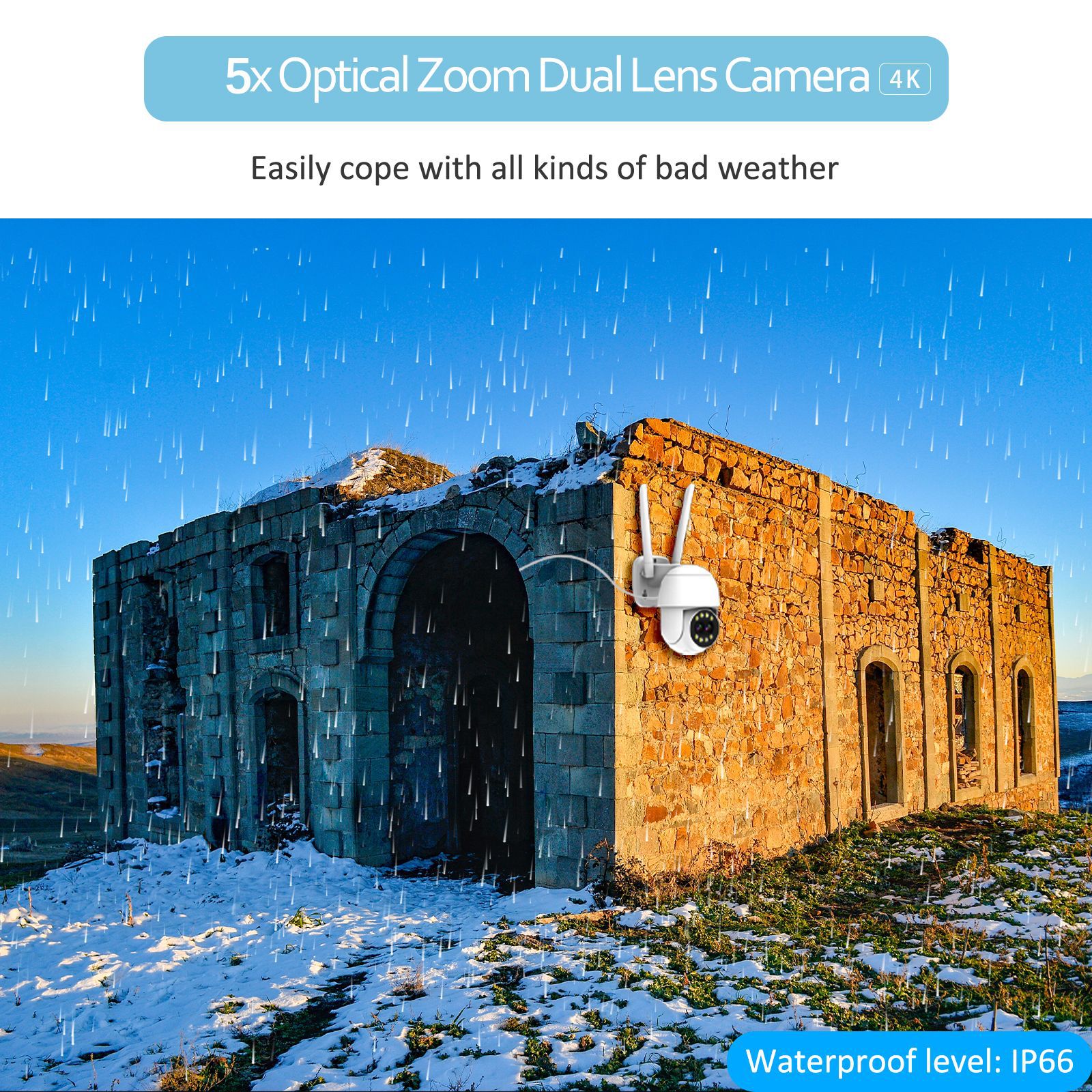 Cámara de Vigilancia con Zoom Óptico para Exteriores, Zoom Óptico, Comercio Exterior, Venta Caliente Transfronteriza, Monitor PTZ Inalámbrico