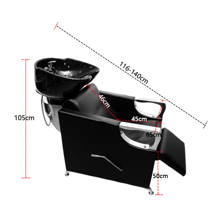 Exportación a salones de belleza europeos y americanos Silla de descarga rápida para sentarse Champú para sentarse Silla de champú Silla de estilo europeo conveniente