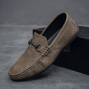 Men's Shoes, Beanie Shoes, Summer New Versatile British Style Lazy Shoes, Low-Top Slip-On Men's Shoes, Loafers