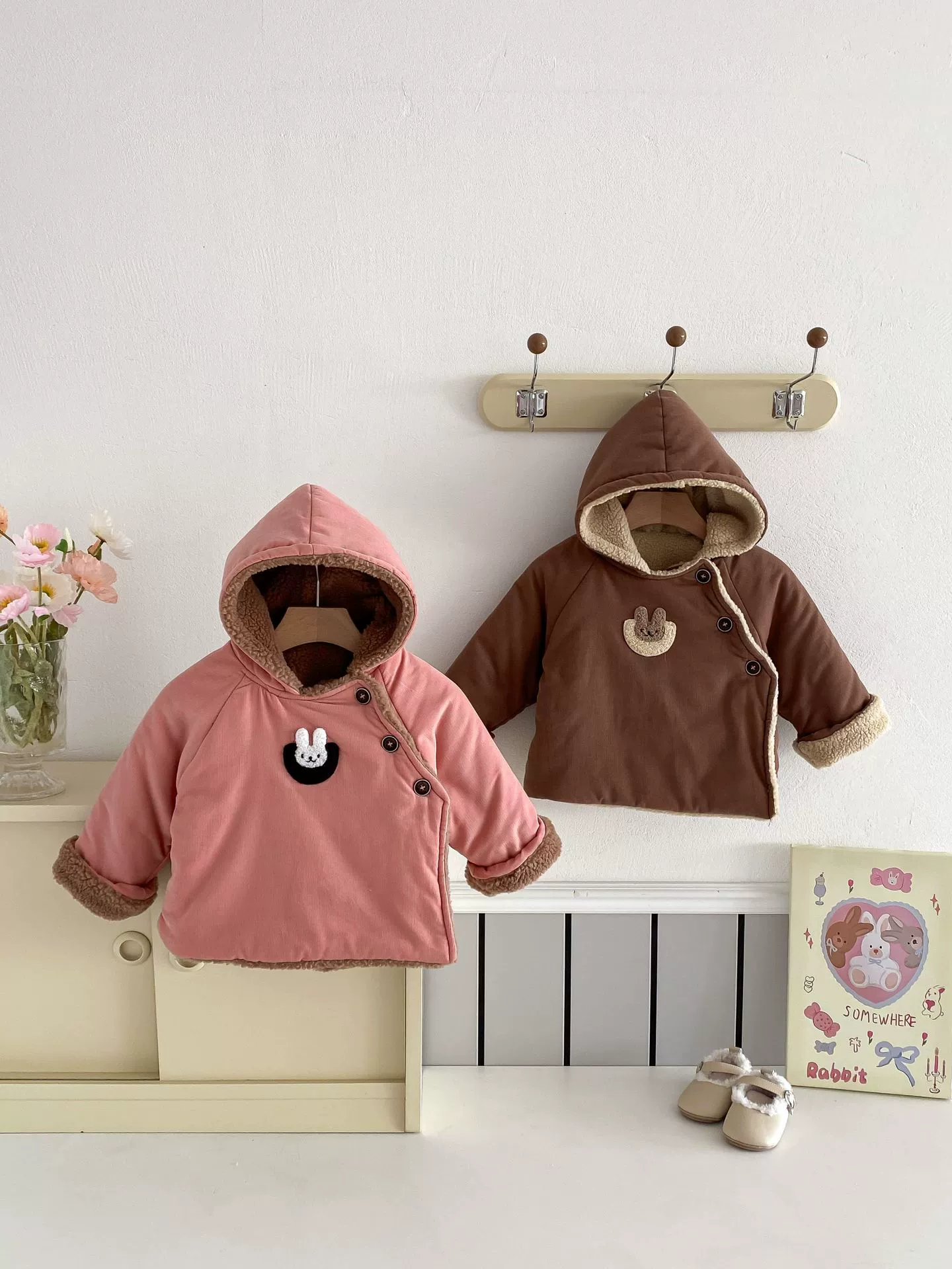 Детская зимняя бархатная пуховка с fleece термобельем