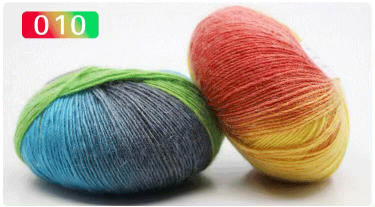 Sección teñido Arco Iris hilo de lana pura color degradado música puntaje medio grueso palo aguja gancho chal sombrero bufanda lana