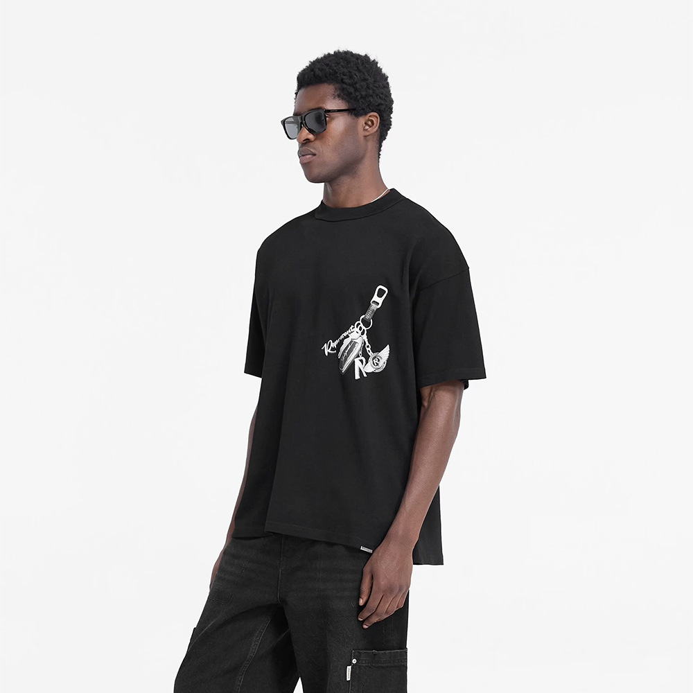 Represent Car Keychain Logo Impresión Hombre Suelto Casual Top T-Shirt de manga corta