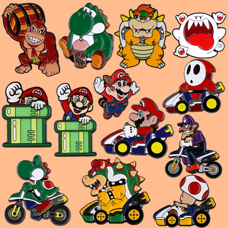 Cartoon Mario Game Peripheral Series Animation Brooches, Badges, Clothing Accessories, Cross-Border Foreign Trade Accessories