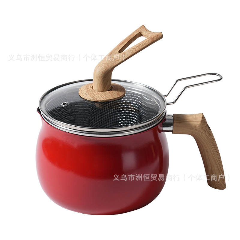 日本製カラリフライヤー揚げ物加工品 304 ステンレス鋼フィルター付き家庭用天ぷら鍋ミルクカップポット|undefined