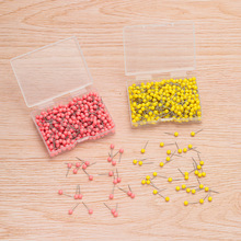 彩色圆球大头针4*15mm盒装办公软木板照片墙标记地图钉图钉地球针