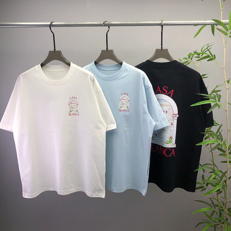 Europe and the United States all-match spring and summer men and women's new Ca crew neck short sleeve T-shirt letter villa printed flat for cross-border European goods