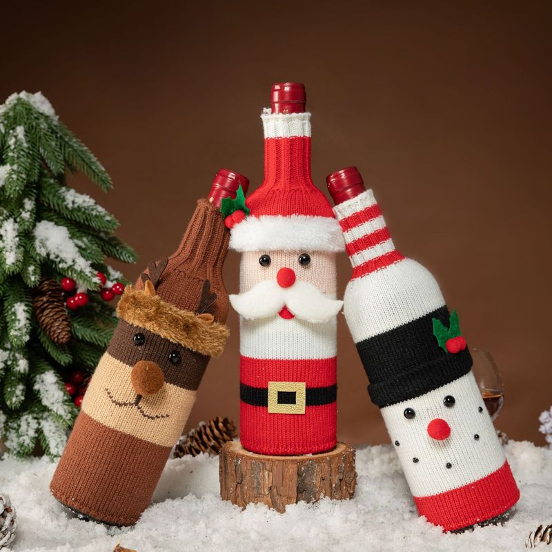 鑫特安漫画ニットクリスマス赤ワイン瓶カバー老人雪だるまヘラジカクリスマス製品クリスマス用品卸売り|undefined