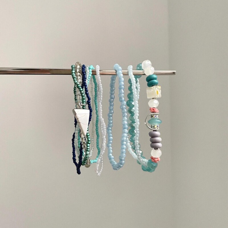 Beach Vacation Style Blue Multi-Circle Handmade Beaded Bracelet for Women, Unique and Fresh, Versatile Bracelet Jewelry Trend Beach Vacation Style Blue Multi-Circle Handmade Beaded Bracelet for Women, Unique and Fresh, Versatile Bracelet Jewelry Trend