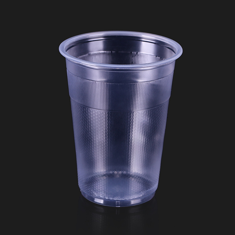 9OZ 12OZ 16OZPP9安果汁杯有盖奶茶杯家用商务一次性透明塑料杯