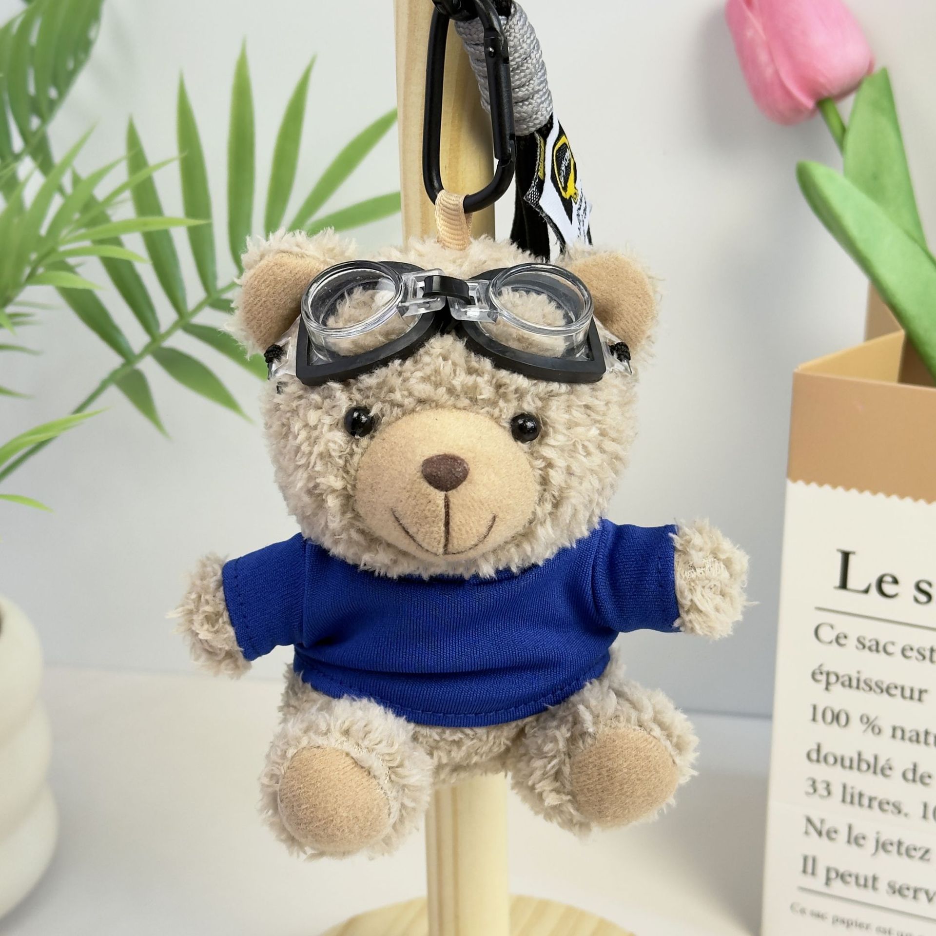 Suéter Teddy Bear Keychain bolsas colgantes muñecas de peluche creativas lindas gafas piloto Teddy Bear
