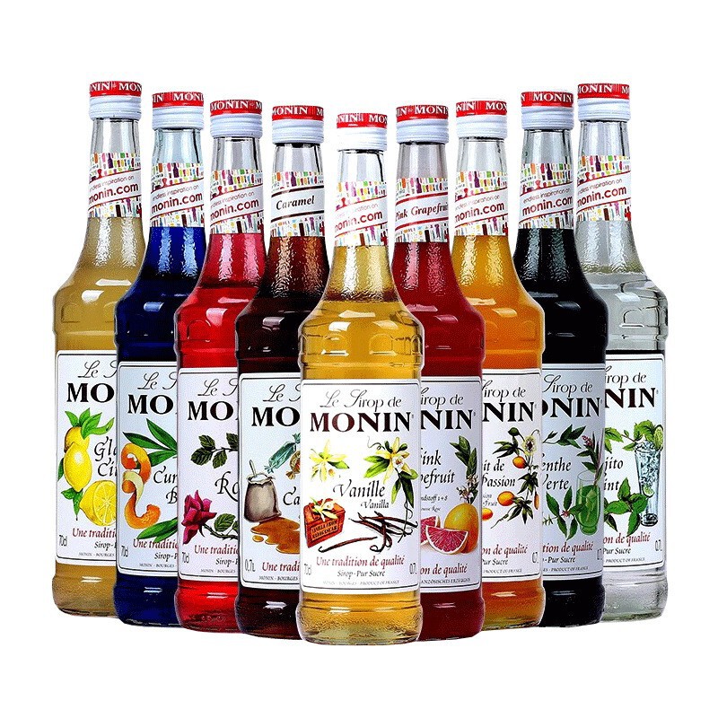 MONIN Molin Syrup 700ml Vanilla Caramel Hazelnut Rose Blue Citrus Skin Passionfruit Moxido Green Mint
