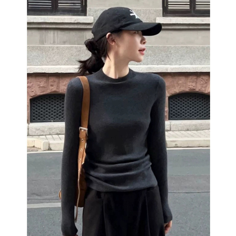 Tweed Style Half Turtleneck Knitwear for Women in Autumn and Winter New Slim Fit Inner Coat Bottoming Shirt T-Shirt Top Tweed Style Half Turtleneck Knitwear for Women in Autumn and Winter New Slim Fit Inner Coat Bottoming Shirt T-Shirt Top