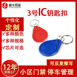 RFID感应钥匙扣ABS 非接触型智能卡 F08芯片 感应卡IC卡ID钥匙扣