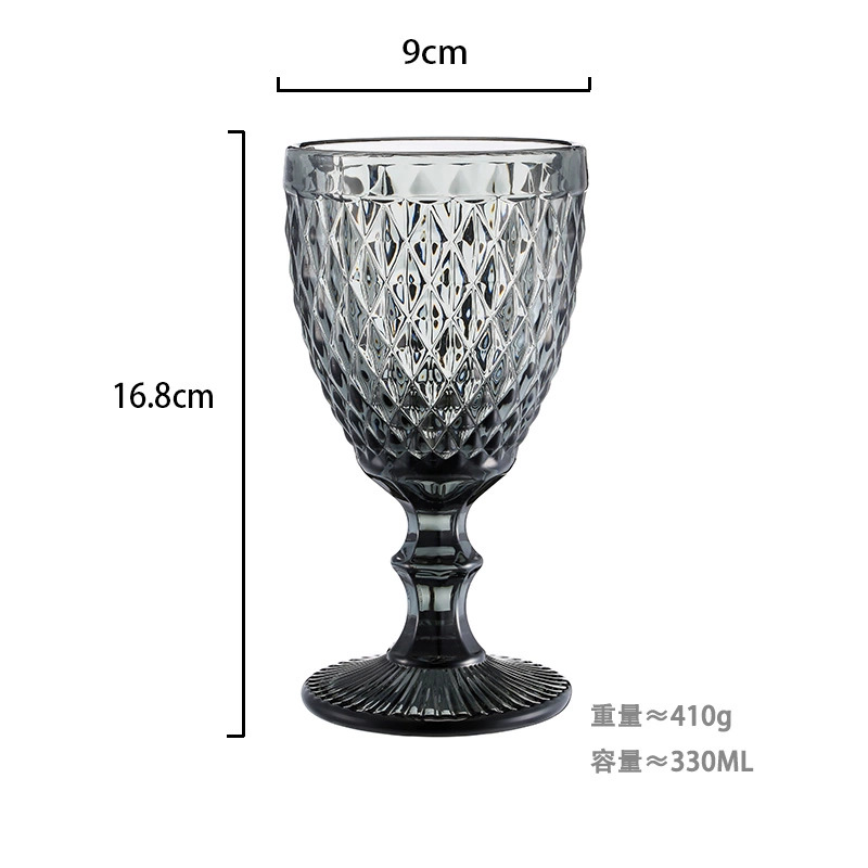 Copa de vino gris de humo (diamante) 330 ml-1