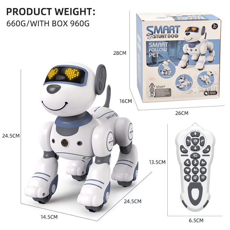 Cross-border intelligent remote control robot dog early education programming touch induction electric stunt simulation toy dog electronic pet