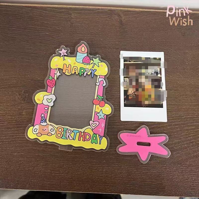 Cartoon Happy Birthday High-Quality Acrylic 3inch Small Card Polaroid Display Frame Stand Customized Celebrity Cartoon Happy Birthday High-Quality Acrylic 3inch Small Card Polaroid Display Frame Stand Customized Celebrity