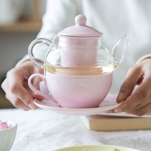 咖啡館 創意個性彩泥陶瓷下午茶壺套裝 英式骨瓷茶壺